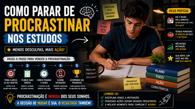Estudante sentado à mesa estudando
