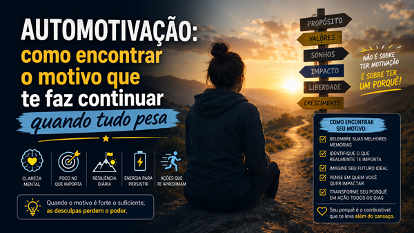 Automotivaçao: como encontrar o motivo que te faz continuar quando tudo pesa