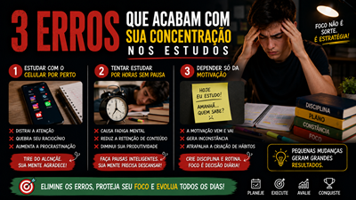 erros que prejudicam a concentração nos estudos