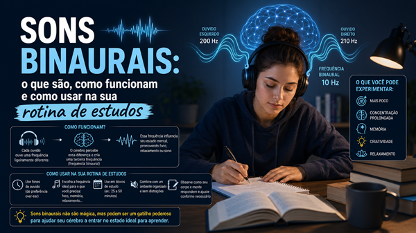 Sons binaurais: o que são, como funcionam e como usar na sua rotina de estudos