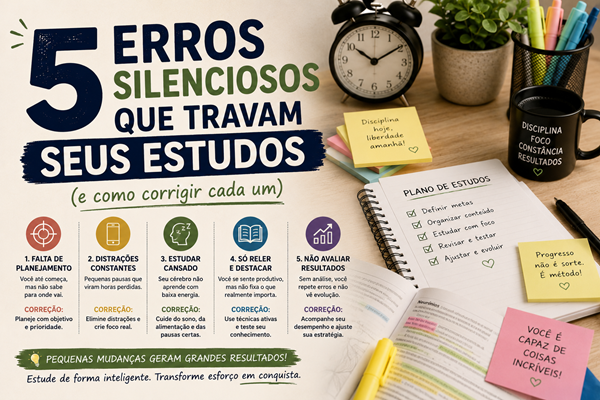 5 erros silenciosos que travam seus estudos (e como corrigir cada um)