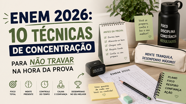 ENEM 2026: 10 Técnicas de Concentração Para Não Travar na Hora da Prova