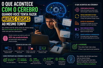 O que acontece com o cérebro quando você tenta fazer muitas coisas ao mesmo tempo
